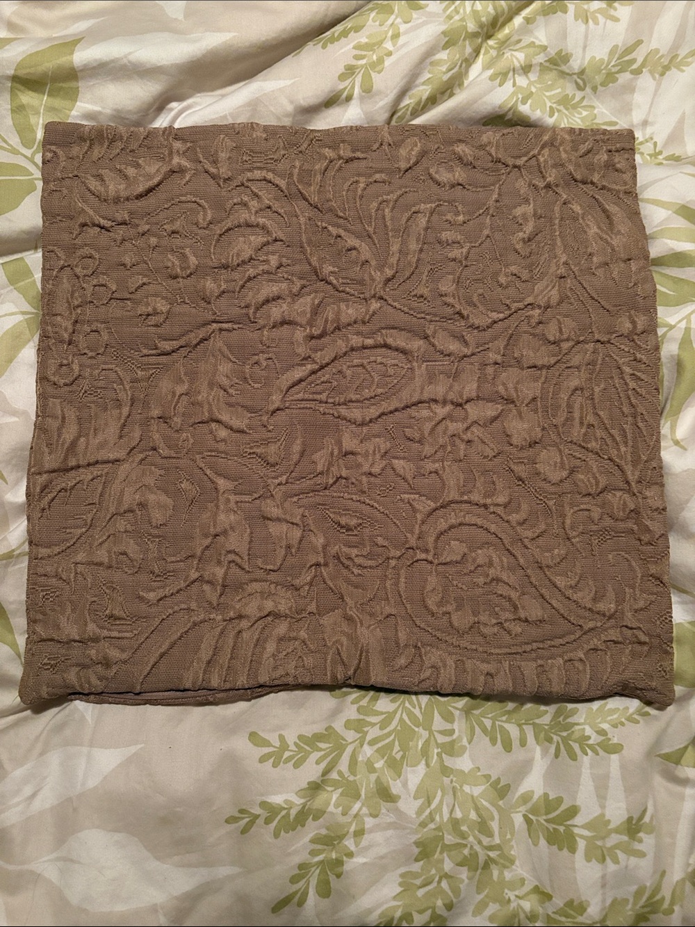 Vintage Textured Brown Jaquard Pillow Cover